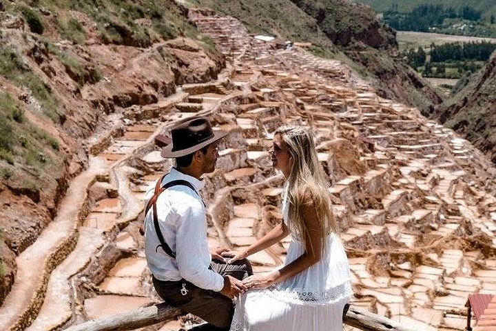 Terraced salt pans at Maras in the Sacred Valley